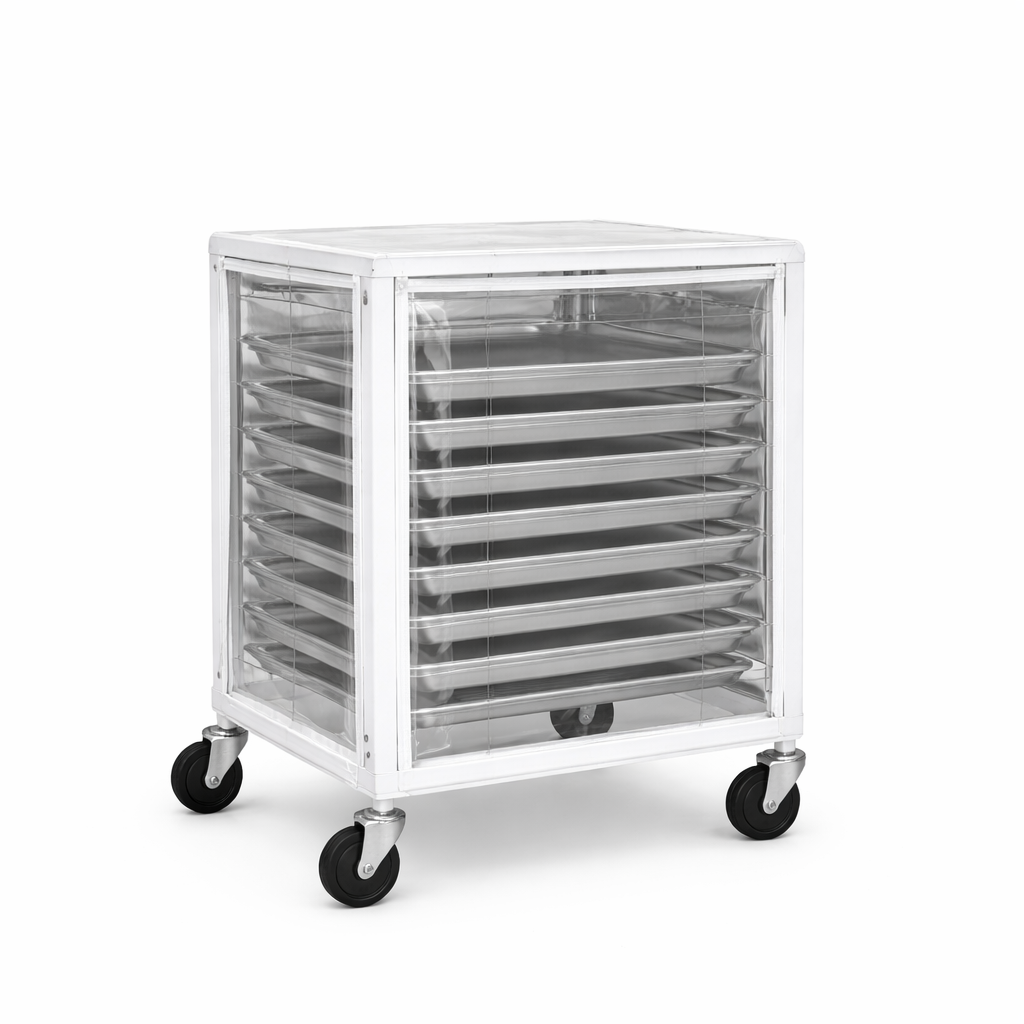 Clear Vinyl End Load Pan Rack Cover with Zipper, 28"L x 23"W x 32"H