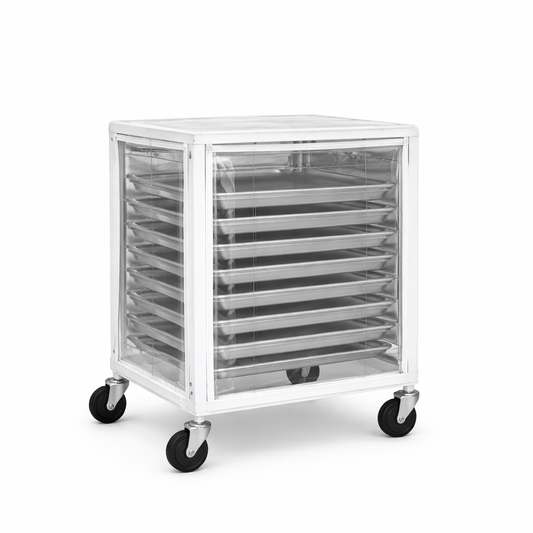 Clear Vinyl End Load Pan Rack Cover with Zipper, 28"L x 23"W x 32"H